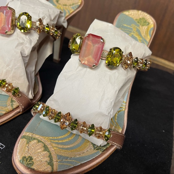 Giuseppe Zanotti jeweled bling gemstone satin heel - Picture 4 of 12